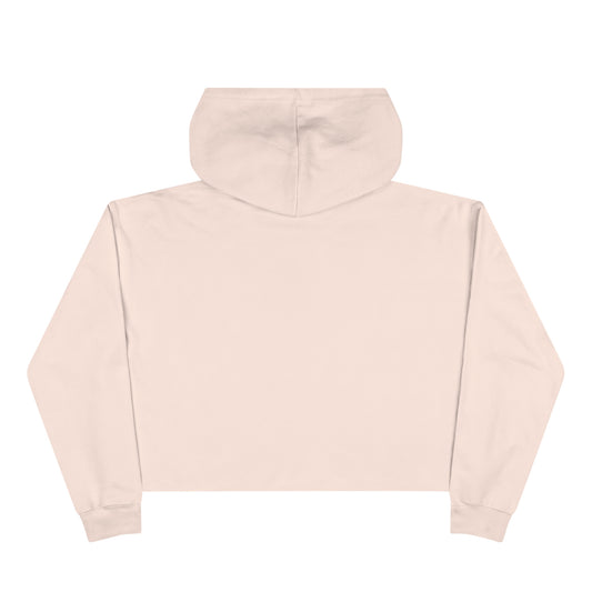 Chloe Crop Top Hoodie - A stylish and comfortable urban streetwear piece from Liam and Chloe Collection in Pale Pink back view.