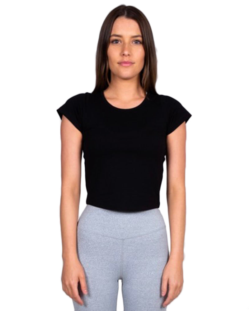 Cropped Tee in Onyx front.